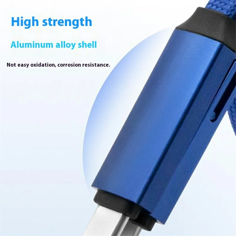 Bulk Purchasing ZQ-266 1m 100W 5A Braided Data Cable OTG to Type-C + iP Charging Cord - Grey