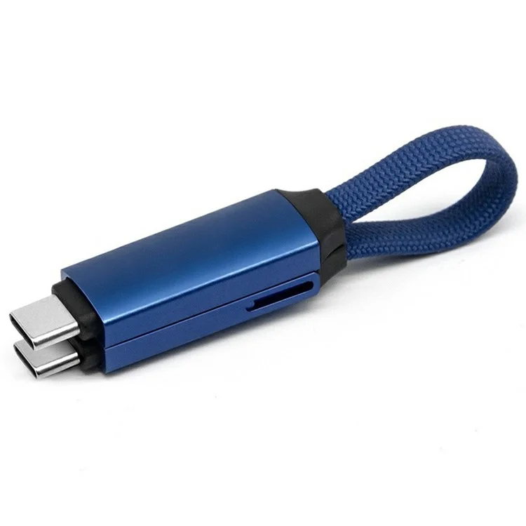 Großeinkauf ZQ-265 16 cm 100 W 5 A Magnetisches Datenkabel OTG zu Typ-C + iP Ladekabel - Blau
