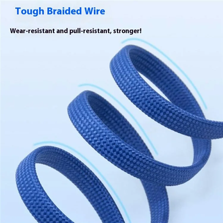 Großeinkauf ZQ-265 16 cm 100 W 5 A Magnetisches Datenkabel OTG zu Typ-C + iP Ladekabel - Blau