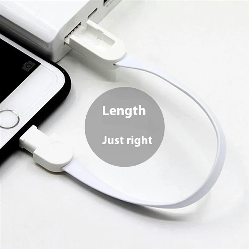 Bulk Purchasing ZQ-220B Creative Bracelet Charging Cable USB to Type-C Data Cord - White