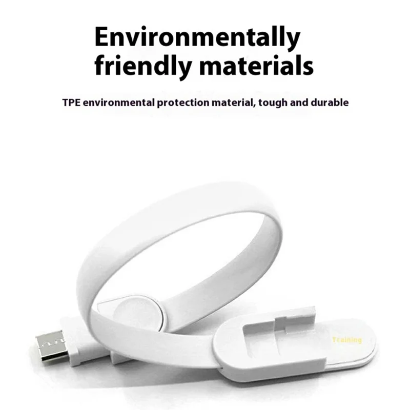 Bulk Purchasing ZQ-220B Creative Bracelet Charging Cable USB to Type-C Data Cord - White