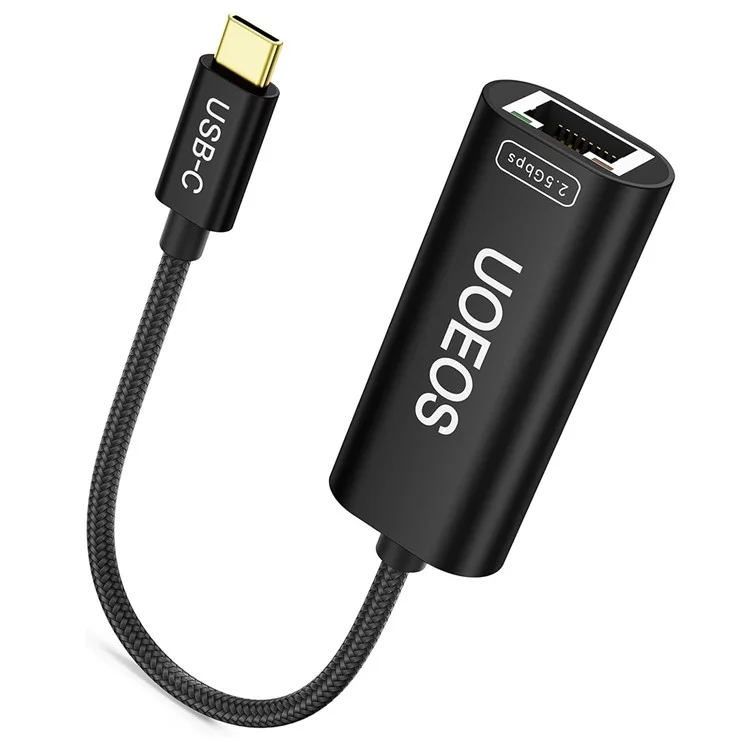 Adattatore Ethernet UOEOS USB 3.1 Type-C 2.5G ad alta velocità RJ45 - Nero