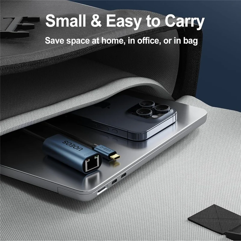 UOEOS USB 3.1 Type-C to Ethernet Adapter 2.5G High Speed RJ45 Wired Network Converter - Blue