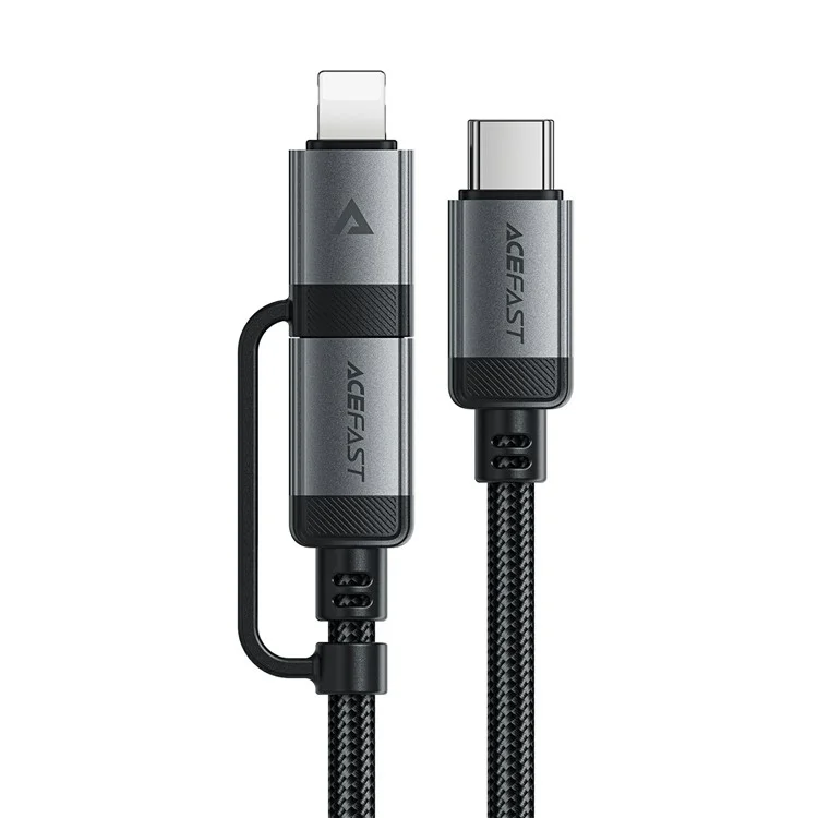 Кабель ACEFAST C20-01 USB-C на USB-C + iP с плетеным покрытием, поддерживающий быструю зарядку 60 Вт