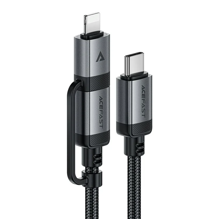 Кабель ACEFAST C20-01 USB-C на USB-C + iP с плетеным покрытием, поддерживающий быструю зарядку 60 Вт