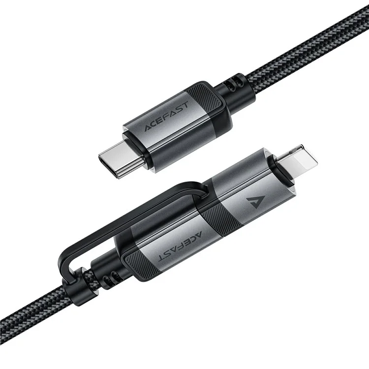 Кабель ACEFAST C20-01 USB-C на USB-C + iP с плетеным покрытием, поддерживающий быструю зарядку 60 Вт