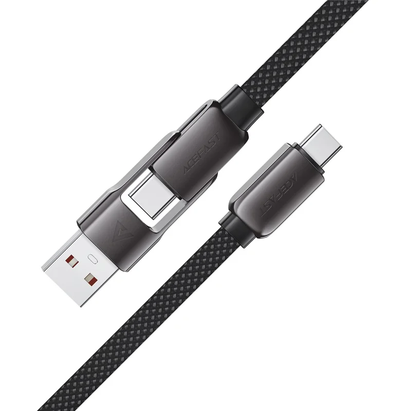 ACEFAST C13-05 0.2m USB-A / USB-C to USB-C Charging Data Cable Braided Zinc Alloy Cord