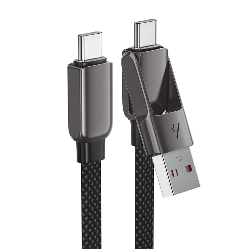 ACEFAST C13-05 0.2m USB-A / USB-C to USB-C Charging Data Cable Braided Zinc Alloy Cord