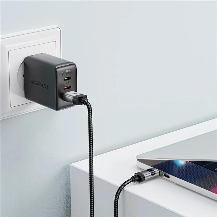 ACEFAST C15-04 1.2m USB-A to USB-C цифровой дисплейный кабель для зарядки 3A быстрая зарядка, кабель для передачи данных