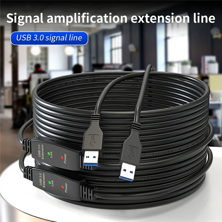 U3AA 15m USB3.0 Male to Male PVC Extension Cable for Conference Camera Mouse Scanner