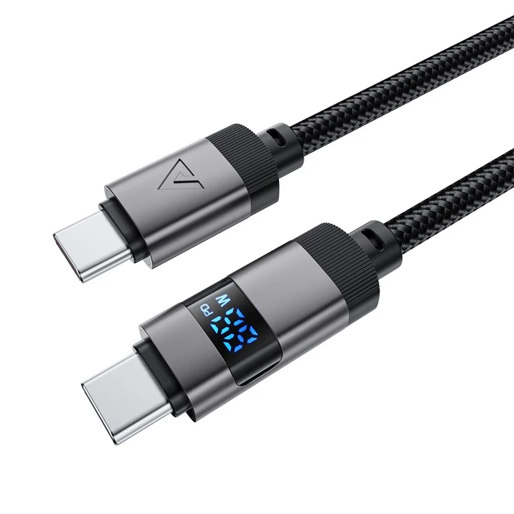 ACEFAST C15-03 1,2 m USB-C auf USB-C Ladekabel mit LED-Leistungsanzeige und geflochtener Datenkabel