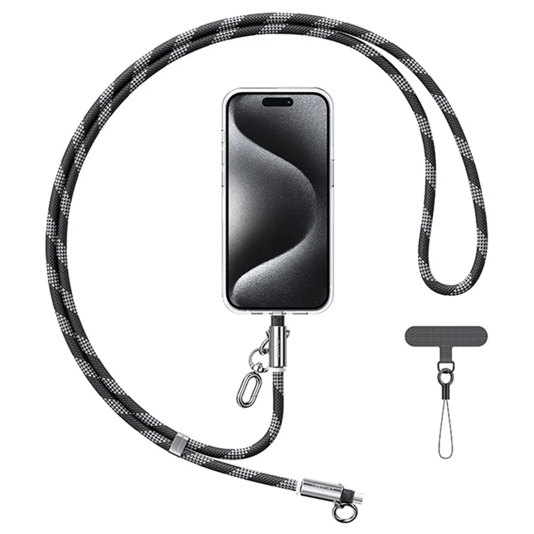 USAMS SJ745 1,2 m Crossbody-Telefonschlaufe Typ-C auf Typ-C 60 W Ladekabel - Schwarz