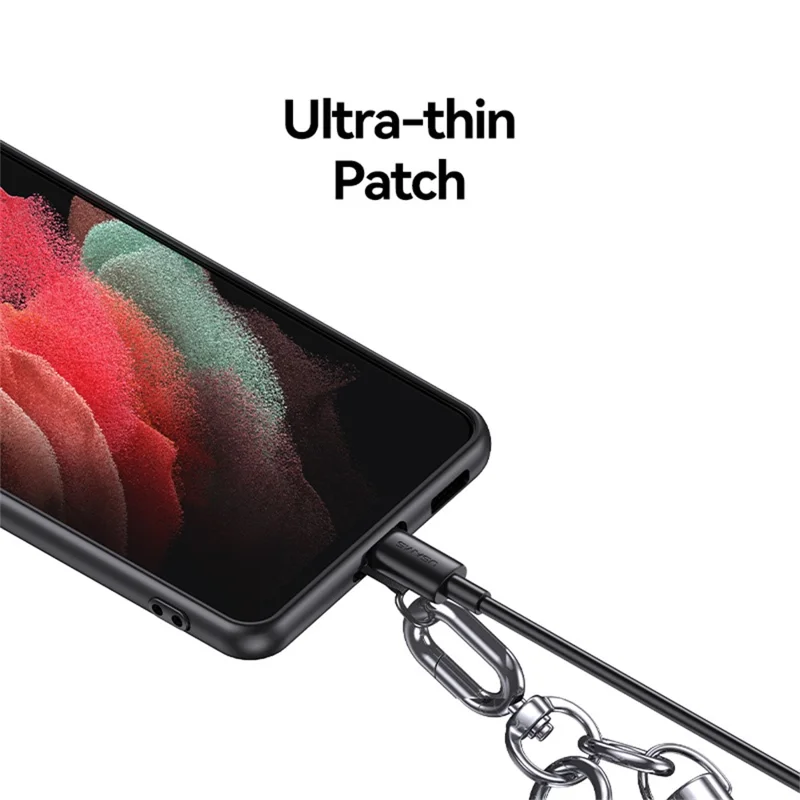 USAMS SJ745 1.2m Crossbody Phone Lanyard Type-C To Type-C 60W Charging Cable - Fluorescent Pink