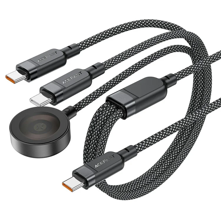 ACEFAST C6-11 100W+10W Fast Charging Data Cable USB-C to 2xUSB-C+Wireless Charger Cord