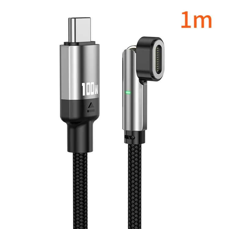 Тип-C 180° вращающийся магнитный зарядный кабель PD100W USB C к USB C 2M нейлоновый плетеный кабель быстрой зарядки данных с индикатором LED