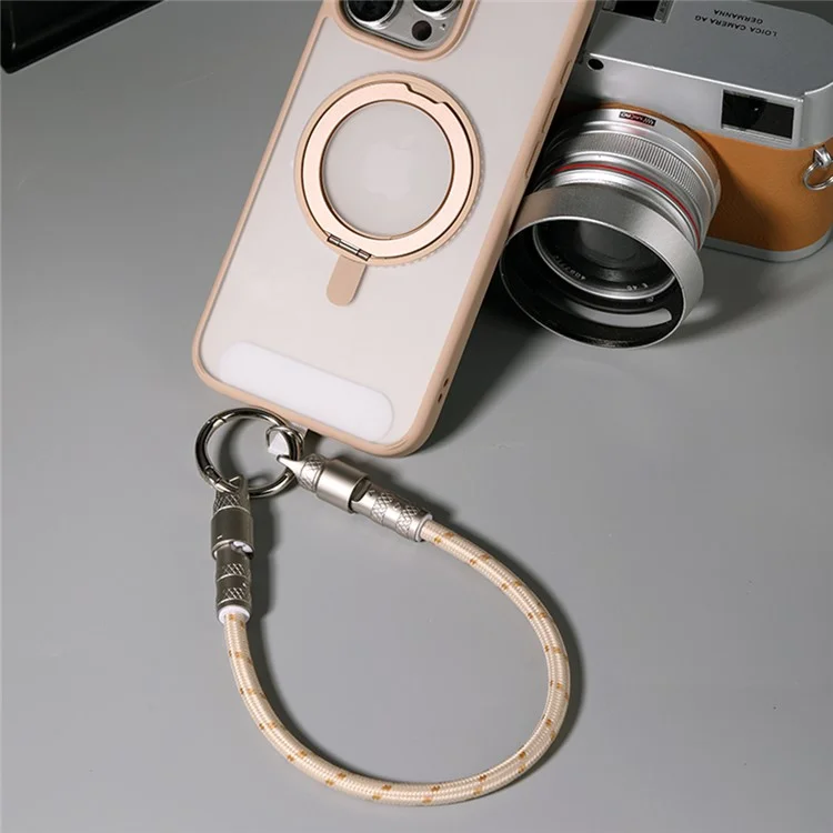ROCK 30cm Telefonband Typ-C auf Typ-C Kabel 60W Schnellladung Zinklegierung Datenkabel - Beige
