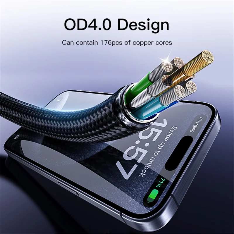YESIDO CA181 1.2m USB C to USB C 60W Fast Charging Cable Aluminum Alloy Shell Data Cord