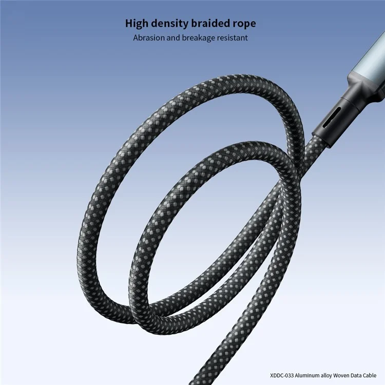 XUNDD XDDC-033 1m Aluminum Alloy Braided USB-C to USB-C Data Cable Phone Fast Charging Wire