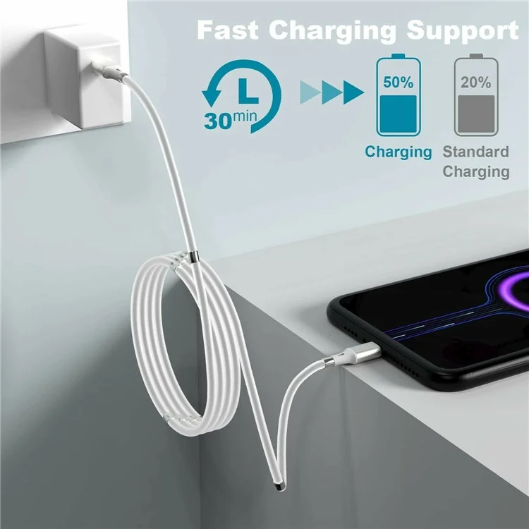 1m 2.4A Fast Charging Cable Magnetic Storage USB-C to USB-C 60W Data Cord