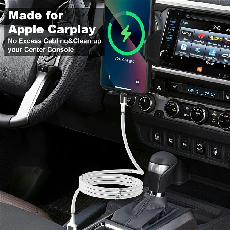 1m 2.4A Fast Charging Cable Magnetic Storage USB-C to USB-C 60W Data Cord