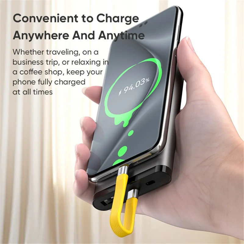 Type C to Type C  PD 240W Fast Charging 8K 60Hz Keychain Wire USB 4.0 Flexible Data Cable - Yellow