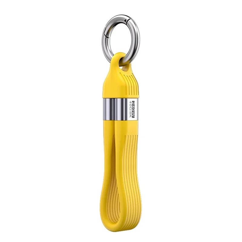 Type C to Type C  PD 240W Fast Charging 8K 60Hz Keychain Wire USB 4.0 Flexible Data Cable - Yellow