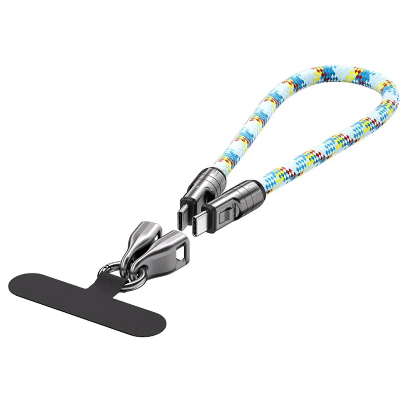 30cm Detachable Type C to Type C Data Cable Phone Lanyard PD 240W Fast Charging Wire - Blue