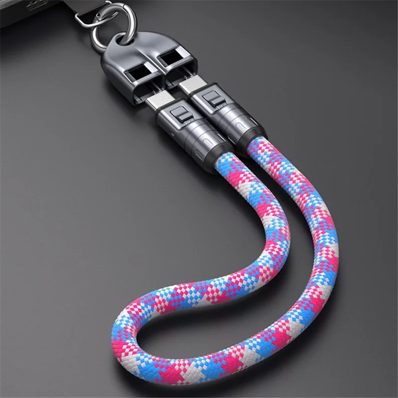 30cm Detachable Type C to Type C Data Cable Phone Lanyard PD 240W Fast Charging Wire - Blue