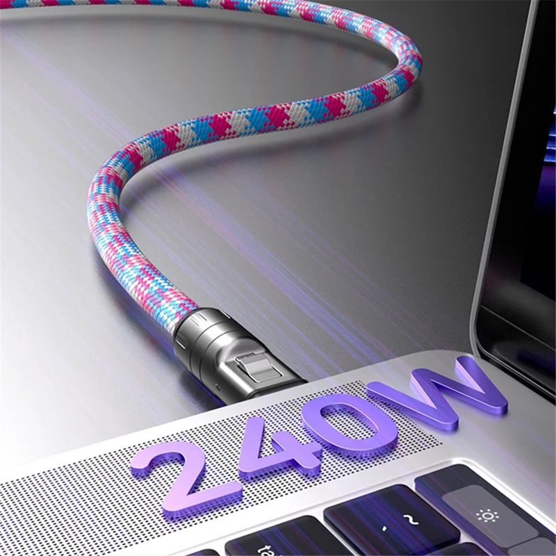 30cm Detachable Type C to Type C Data Cable Phone Lanyard PD 240W Fast Charging Wire - Blue