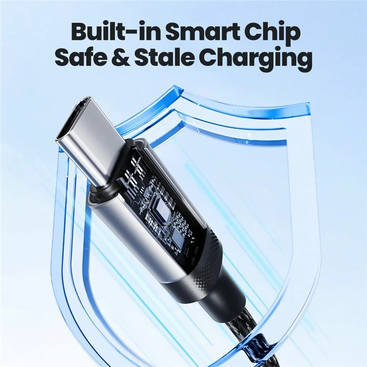 TOOCKI TQ-X73A1 1,8m USB-A + USB-C auf USB-C Kabel 60W Schnellladung Datentransfer Geflochtenes Kabel - Grau