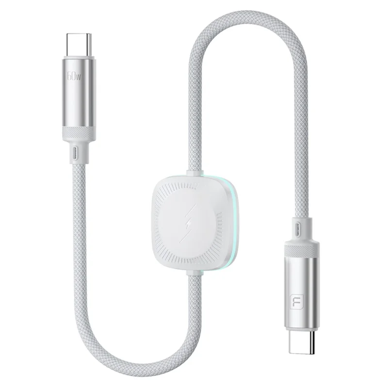 TOOCKI TQ-X49C3 Cable de carga rápida USB C a USB C PD de 60 W con cargador inalámbrico para Apple Watch, 1,2 m