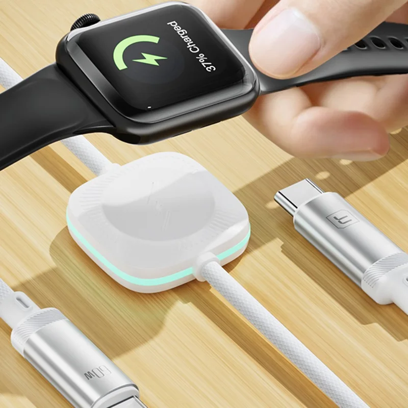 TOOCKI TQ-X49C3 Cable de carga rápida USB C a USB C PD de 60 W con cargador inalámbrico para Apple Watch, 1,2 m