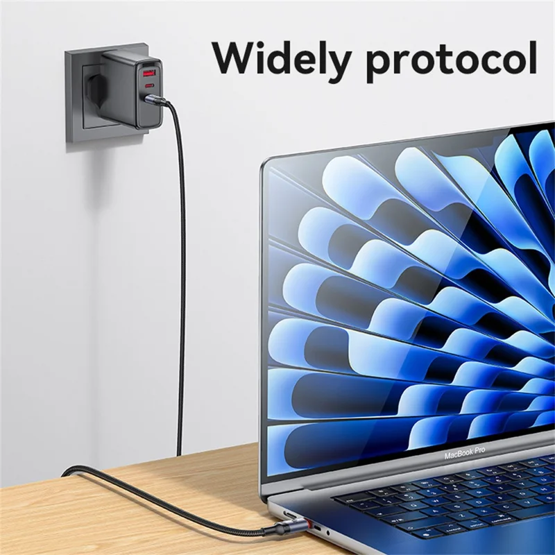 YESIDO CA186 2m Data Cable 240W Fast Charging USB C to USB C Braided Wire for Smartphone Tablet Laptop