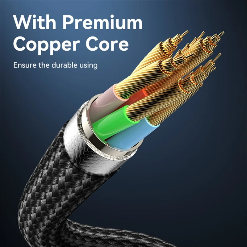 YESIDO CA186 2m Data Cable 240W Fast Charging USB C to USB C Braided Wire for Smartphone Tablet Laptop