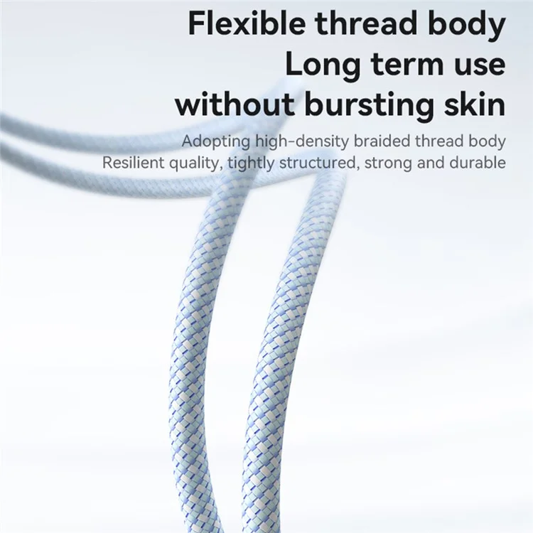 YESIDO CA168 1.2m Type C to Type C Braided Data Cable 60W Fast Charging USB C Wire - White