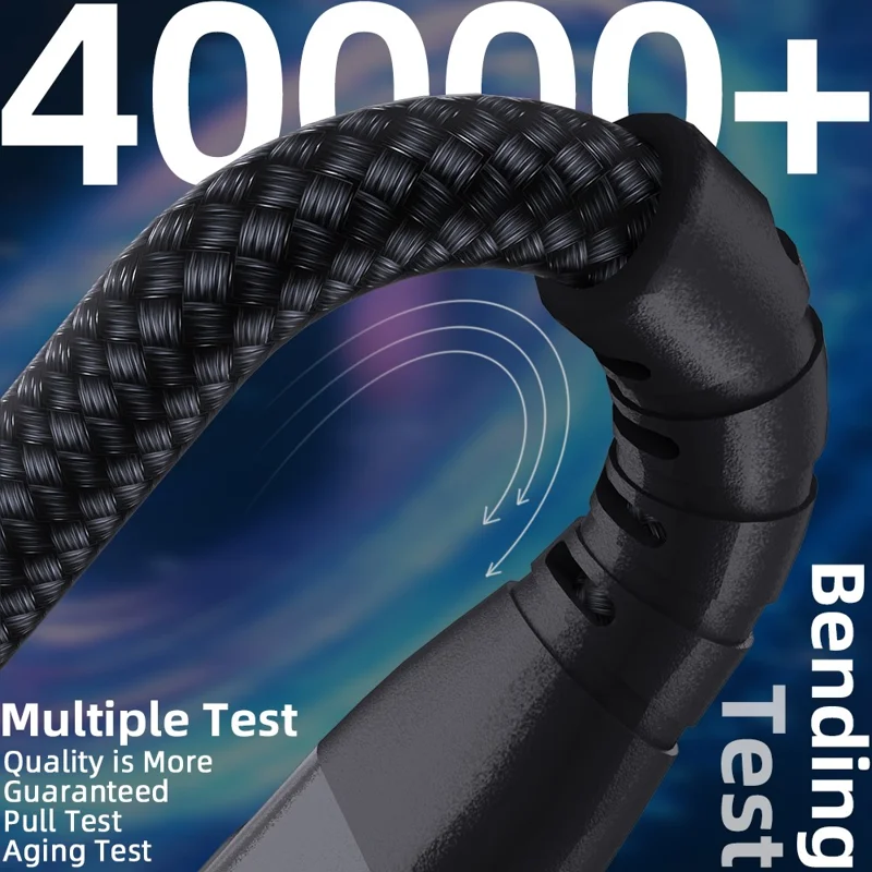 3m USB-C zu USB-C Kabel 100W 5A / 20V Nylonummanteltes Telefon Tablet Schnellladekabel mit Digitalanzeige - Schwarz
