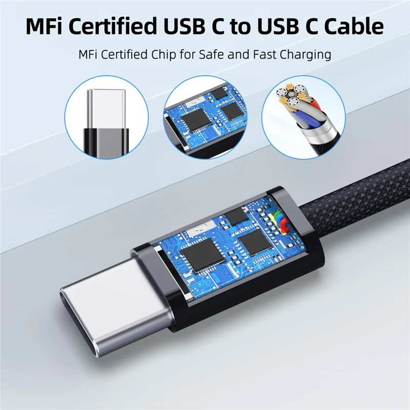 0.3m USB4 Type C Cable 240W PD Fast Charging 40Gbps High Speed Data Transfer Wire for Laptop / Phone