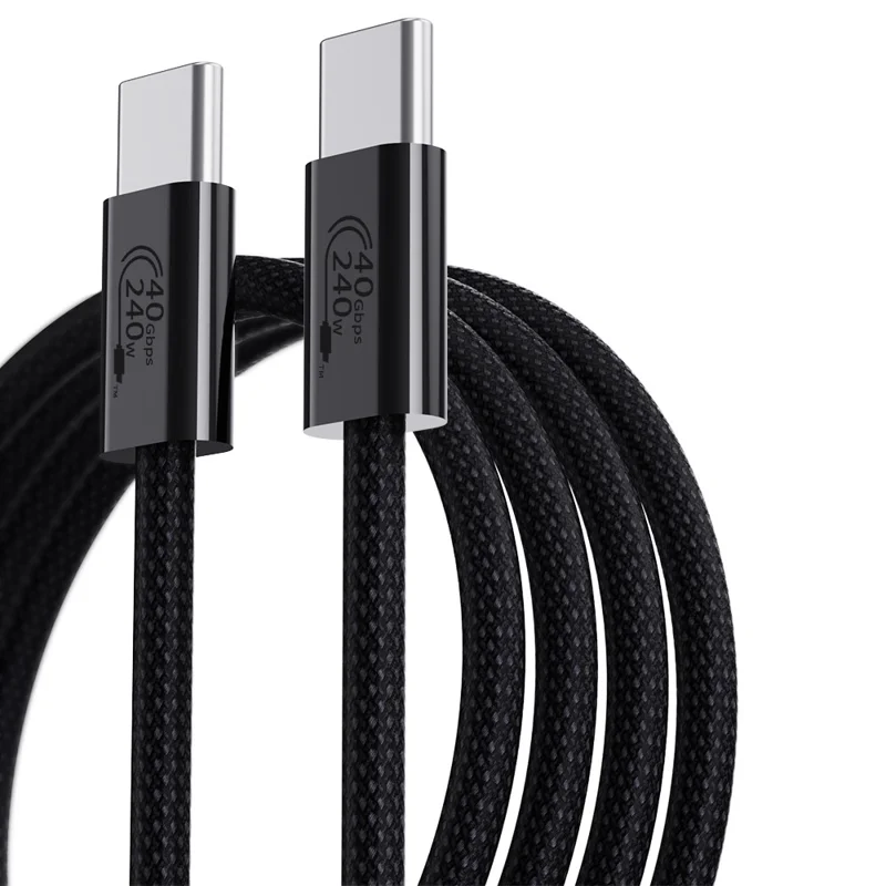 1m USB4 Type C Cable 240W PD Fast Charging 40Gbps High Speed Data Transfer Wire for Laptop / Phone