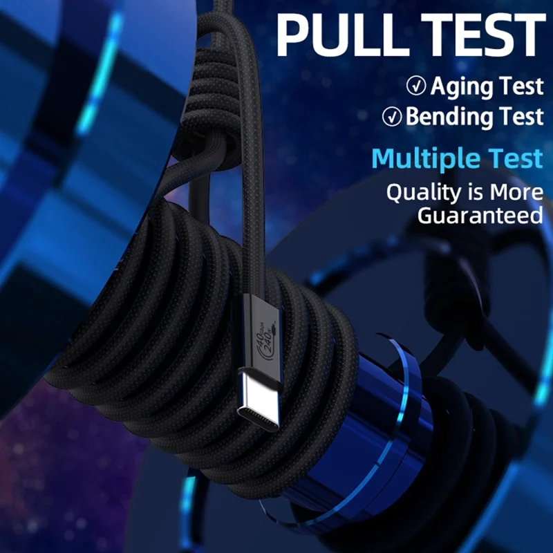 1m USB4 Type C Cable 240W PD Fast Charging 40Gbps High Speed Data Transfer Wire for Laptop / Phone