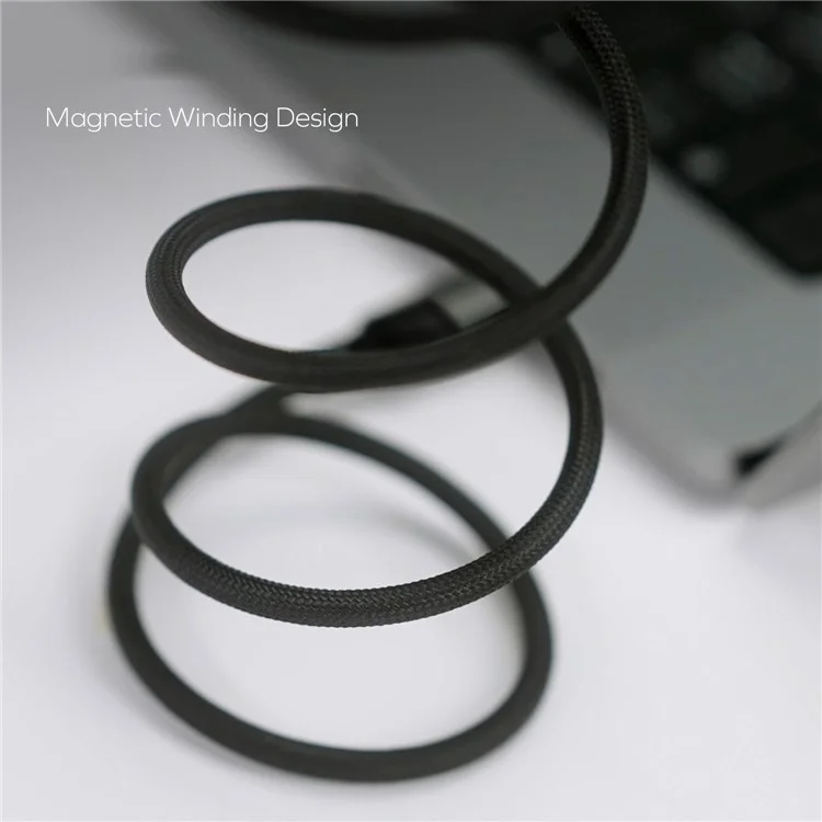 MOMAX Mag.Link 1m USB A to USB C Magnetic Nylon Braided Cord 66W Fast Charging Data Cable