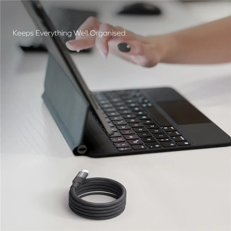 MOMAX Mag.Link 1m USB A to USB C Magnetic Nylon Braided Cord 66W Fast Charging Data Cable