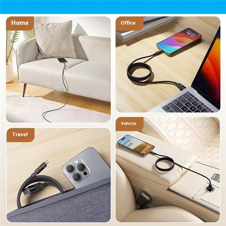 MOMAX Mag.Link 1m USB A to USB C Magnetic Nylon Braided Cord 66W Fast Charging Data Cable