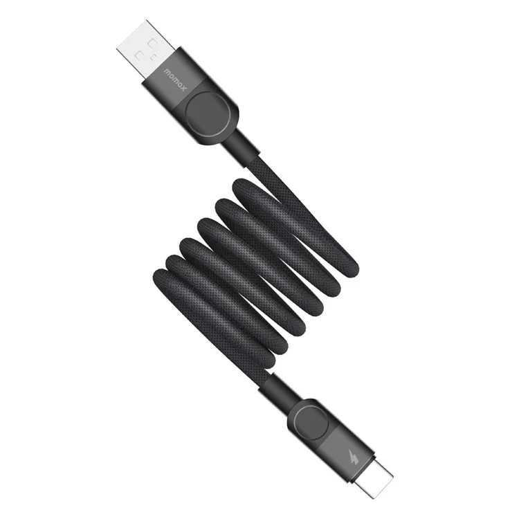 MOMAX Mag.Link 1m USB A to USB C Magnetic Nylon Braided Cord 66W Fast Charging Data Cable