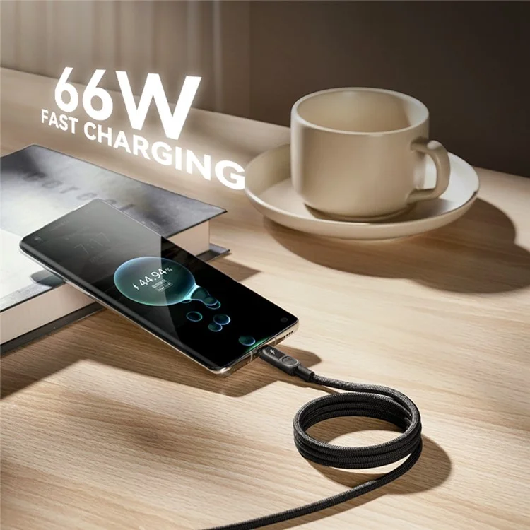 MOMAX Mag.Link 1m USB A to USB C Magnetic Nylon Braided Cord 66W Fast Charging Data Cable
