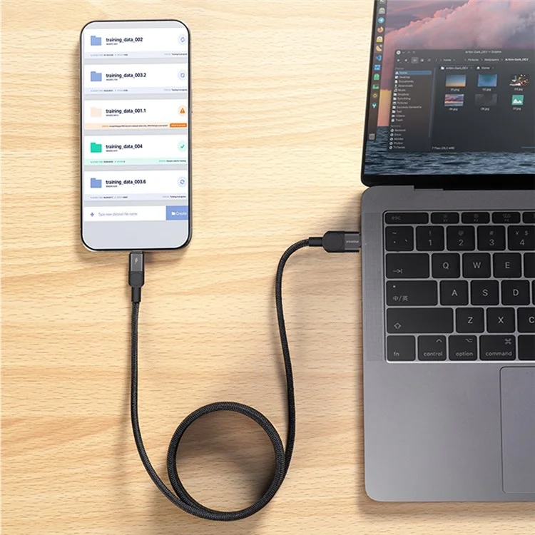 MOMAX Mag.Link 1m USB A to USB C Magnetic Nylon Braided Cord 66W Fast Charging Data Cable