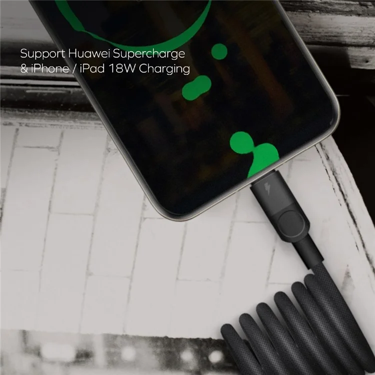 MOMAX Mag.Link 1m USB A to USB C Magnetic Nylon Braided Cord 66W Fast Charging Data Cable