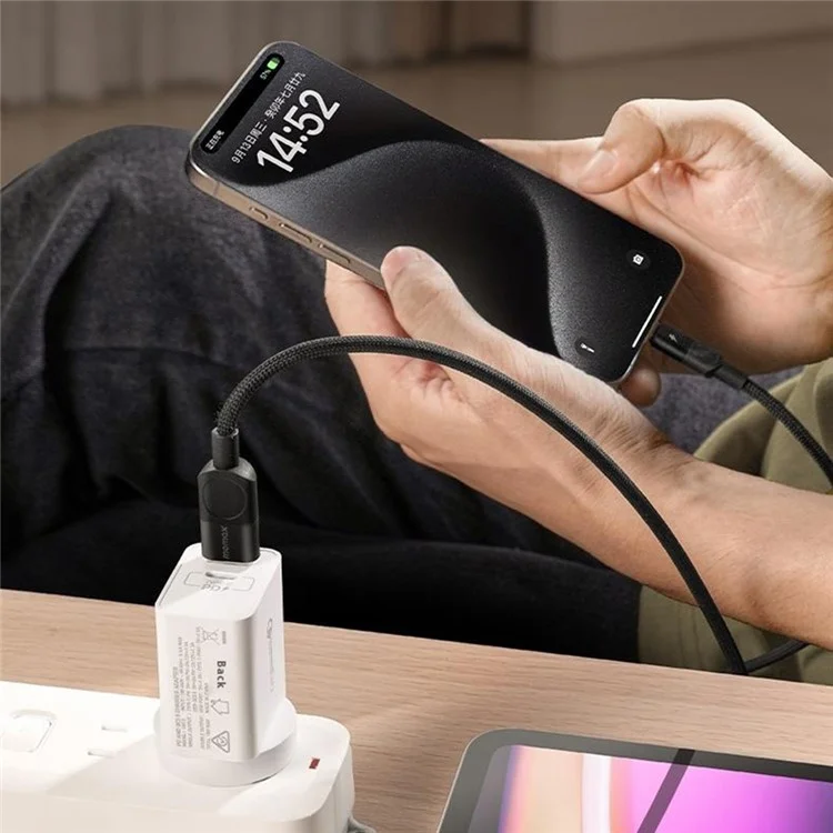 MOMAX Mag.Link 1m USB A to USB C Magnetic Nylon Braided Cord 66W Fast Charging Data Cable