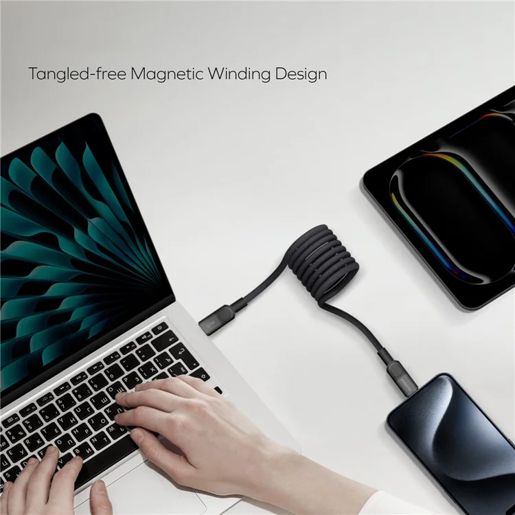 MOMAX Mag.Link Cavo di Ricarica Rapida Magnetico da 1m 60W USB C a USB C con Treccia - Nero