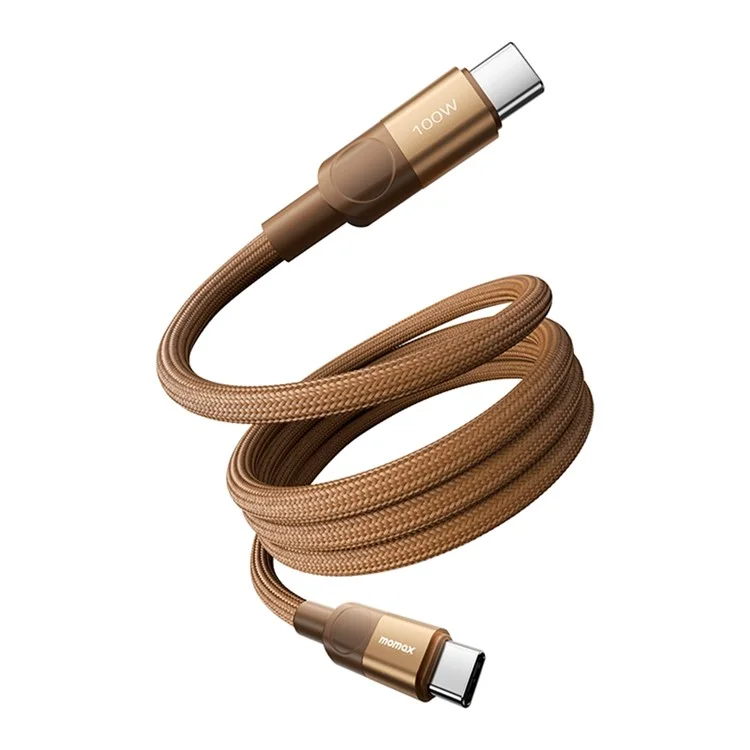 MOMAX Mag.Link 1m 100W Magnetic Braided Fast Charging Cable USB C to USB C Wire for Laptop / Phone / Tablet - Gold
