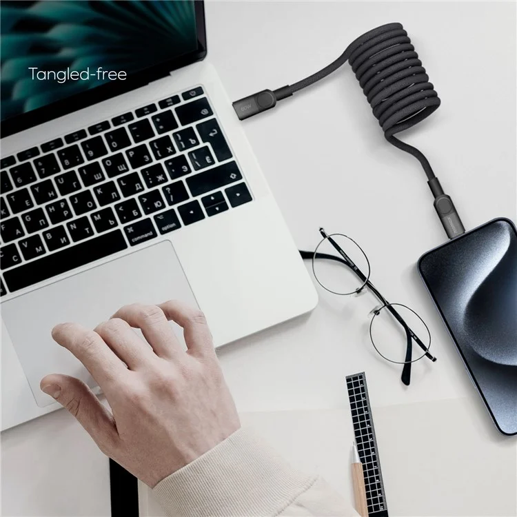 MOMAX Mag.Link 2m 60W Magnetic Braided Fast Charging Cable USB C to USB C Data Cord - Black